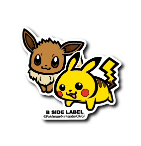 Eevee & Pikachu B-Side Label Sticker Japan Exclusive