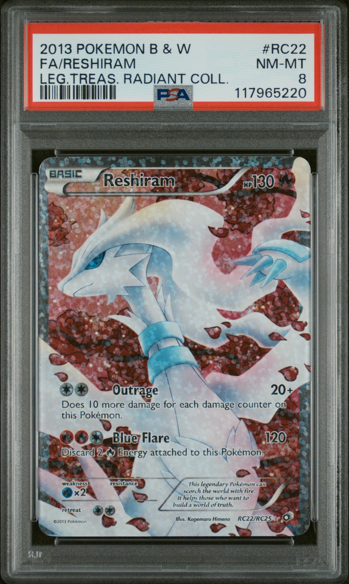 Reshiram Radiant Collection PSA 8