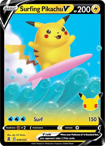 Surfing Pikachu V Celebrations 25th