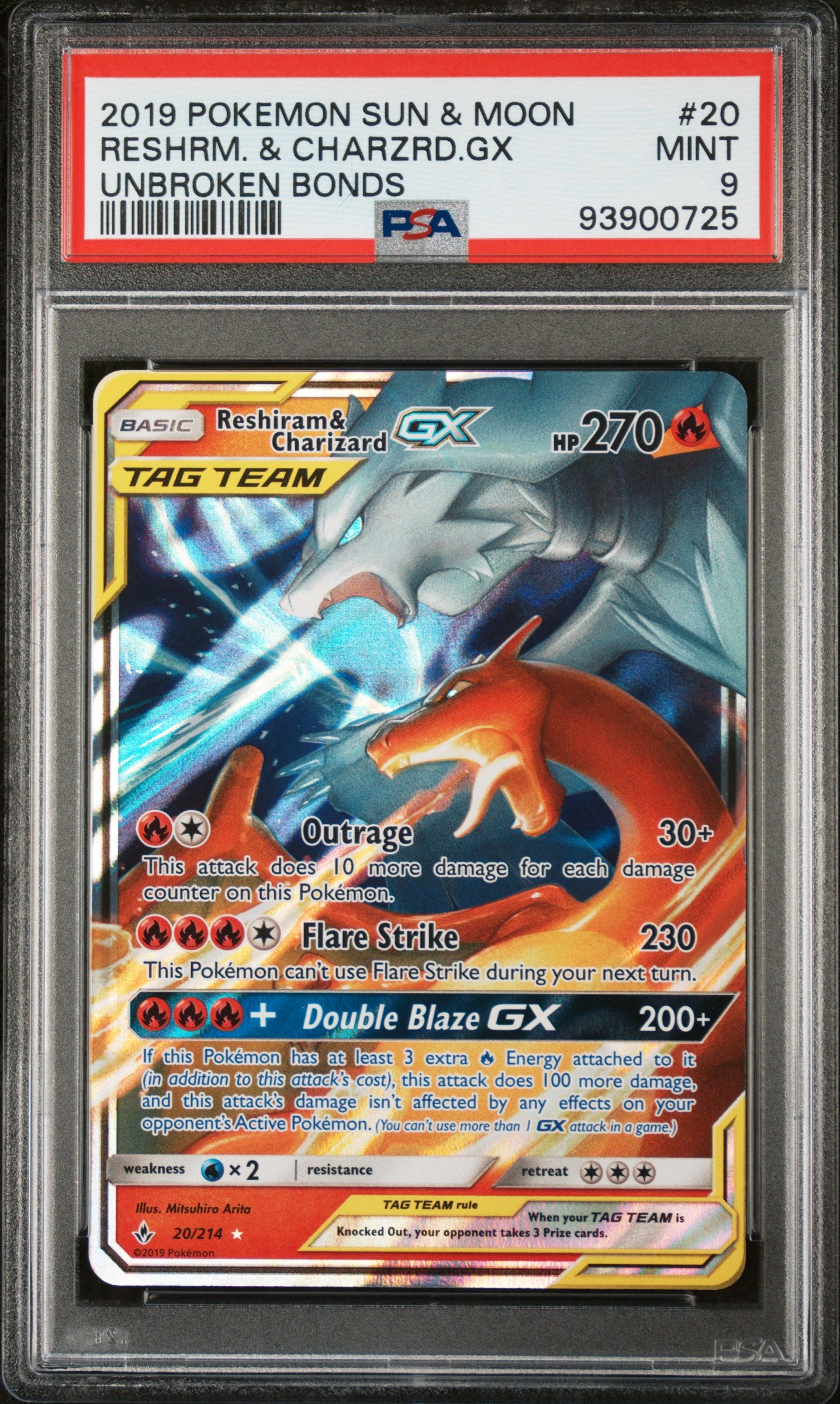 Reshiram & Charizard Unbroken Bonds PSA 9